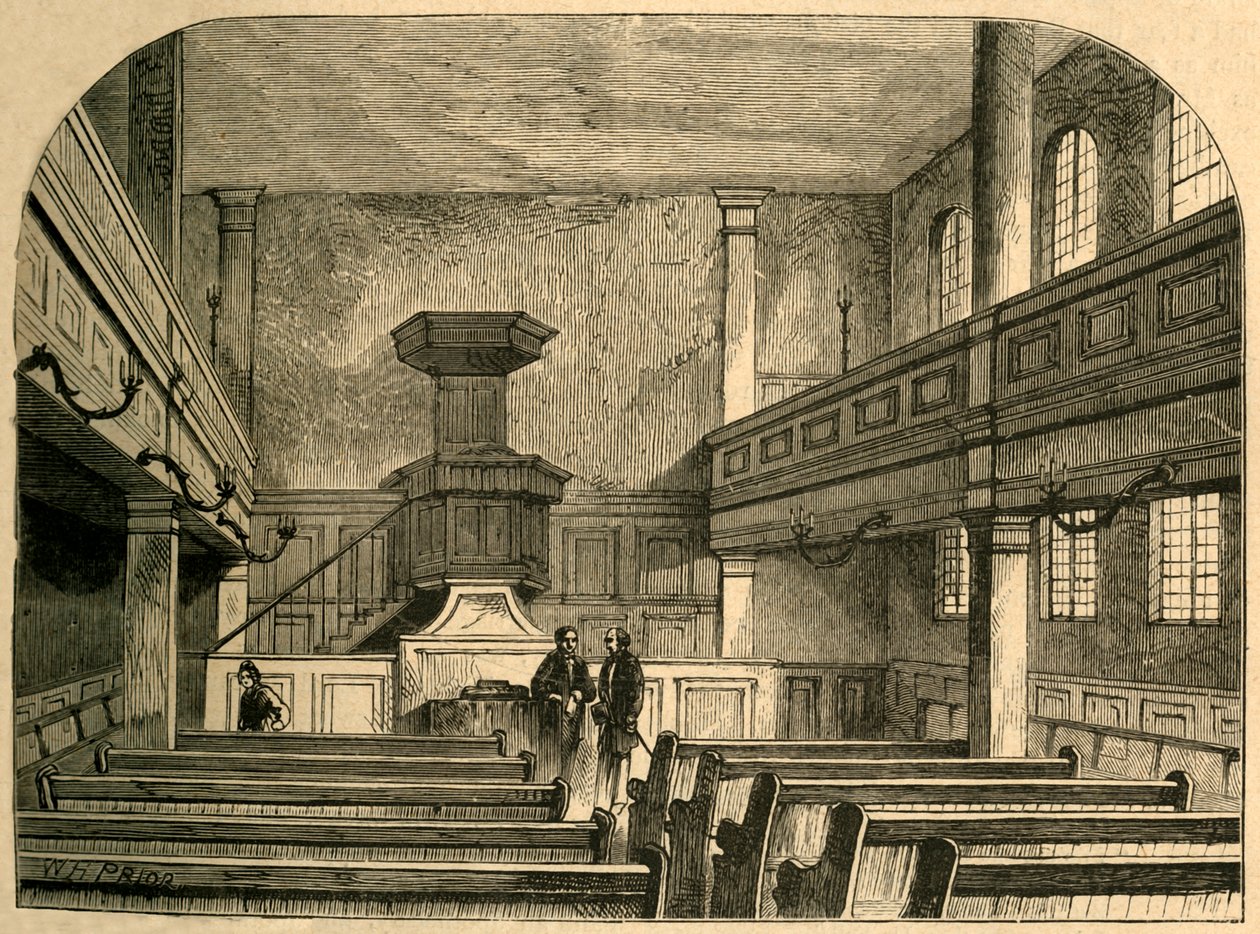 Wnętrze kaplicy morawskiej przy Fetter Lane, 1897. autorstwa Unbekannt