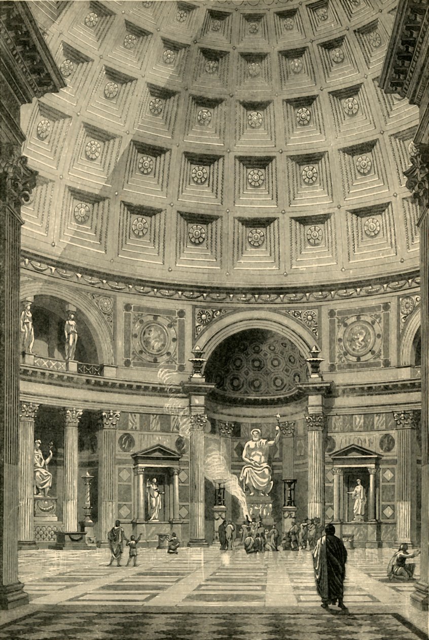 Odrestaurowane wnętrze Panteonu w Rzymie, 1890 r. autorstwa Unbekannt