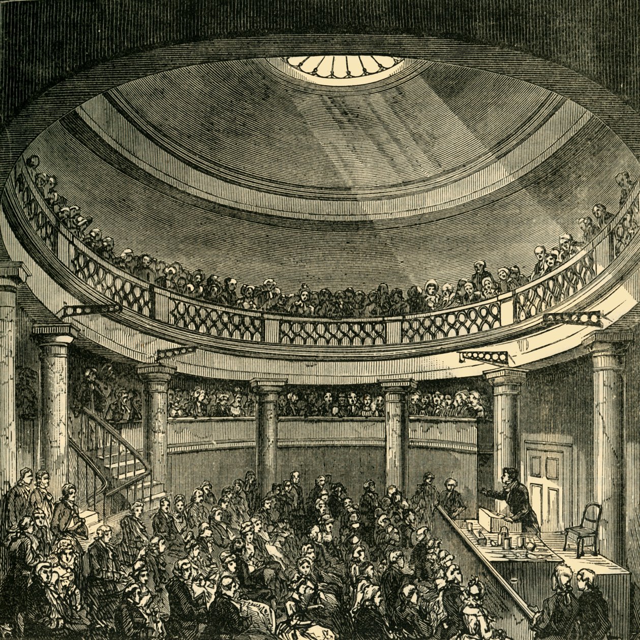 Wnętrze Rotundy, Blackfriars Road, 1820, c1878. autorstwa Unbekannt
