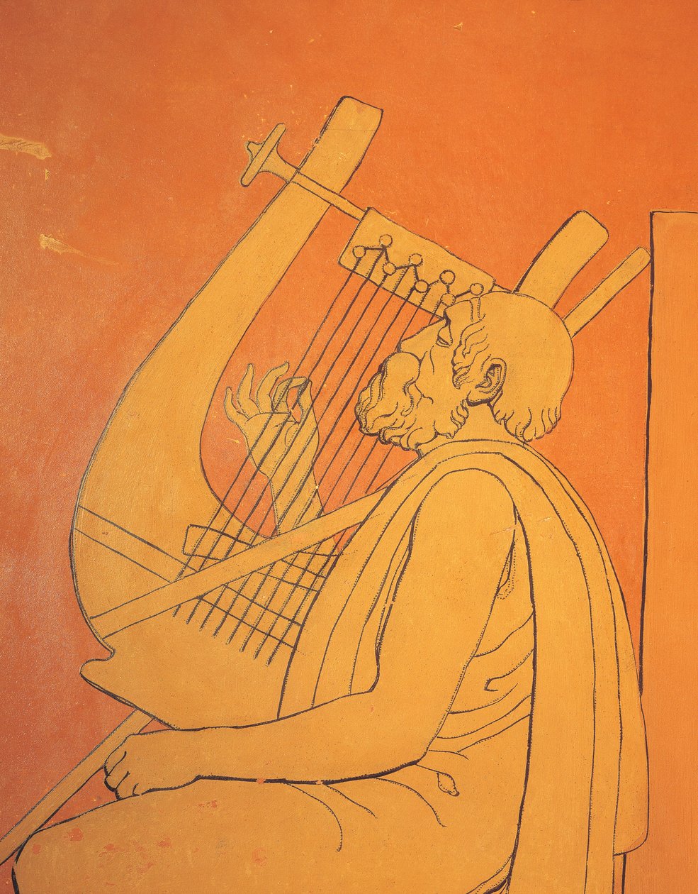 Widok wnętrza dekoracyjnych rysunków figuratywnych przedstawiających symboliczne męskie przedstawienie starożytnej Grecji w jadalni w Holmwood, Glasgow (zdjęcie) autorstwa Unbekannt