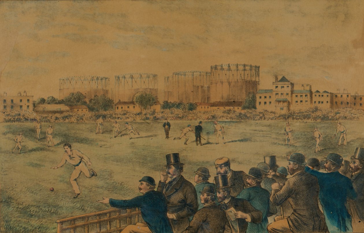 Międzynarodowy mecz krykieta w Kennington Oval, koniec XIX wieku. autorstwa Unbekannt