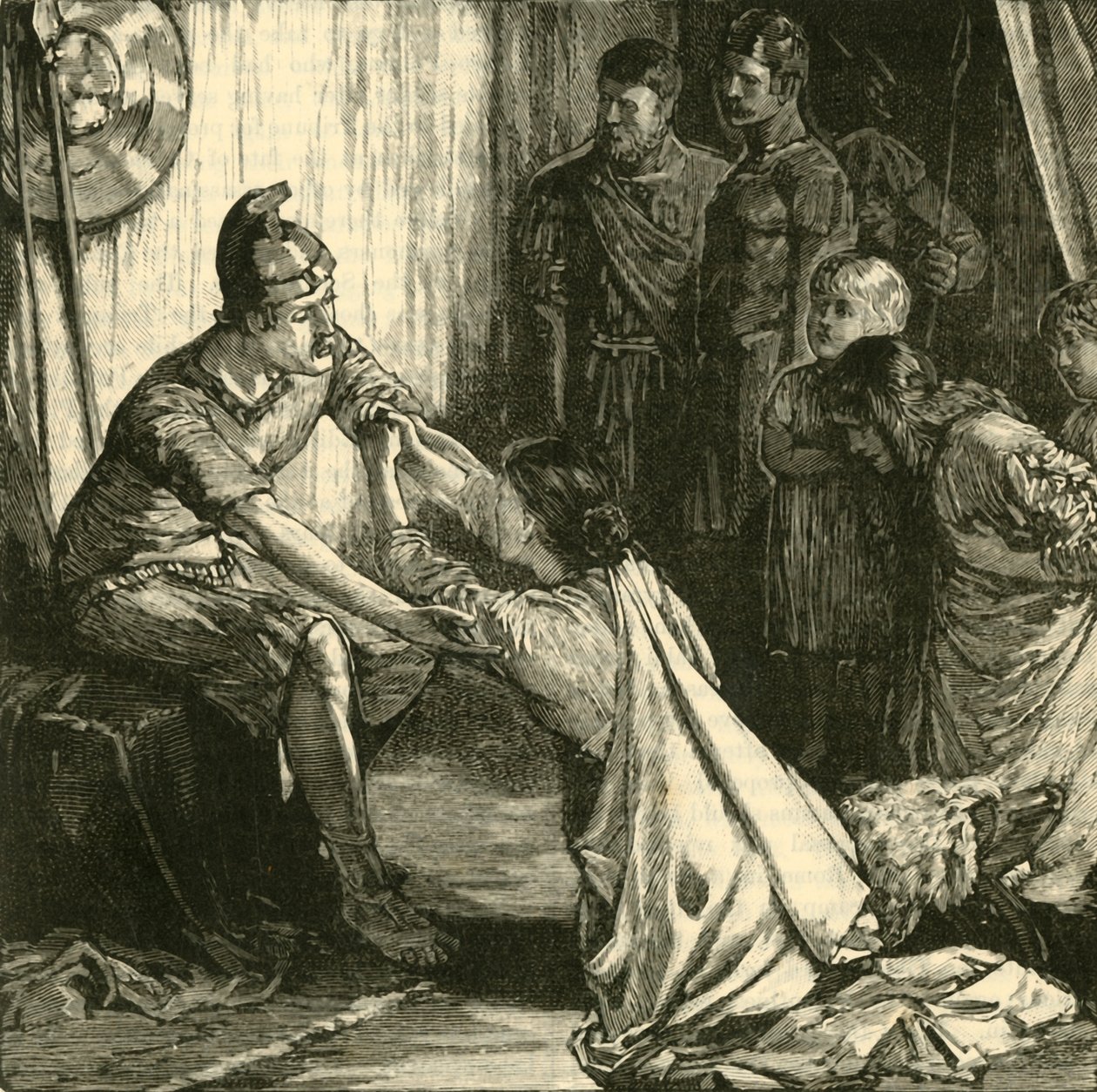 Wywiad między Coriolanusem a jego żoną i matką, 1890. autorstwa Unbekannt