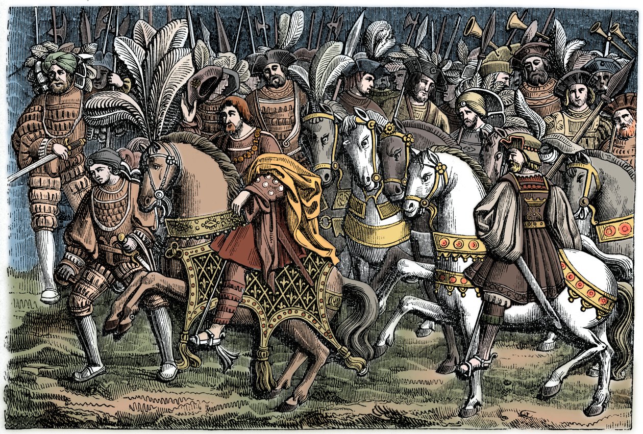 Wywiad między Franciszkiem I i Henrykiem VIII na Polu Złotej Sukni, 1520, 1870. autorstwa Unbekannt