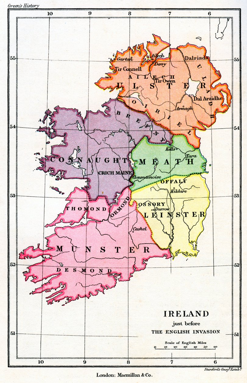Irlandia tuż przed inwazją angielskich Normanów, 1169 1893 autorstwa Unbekannt