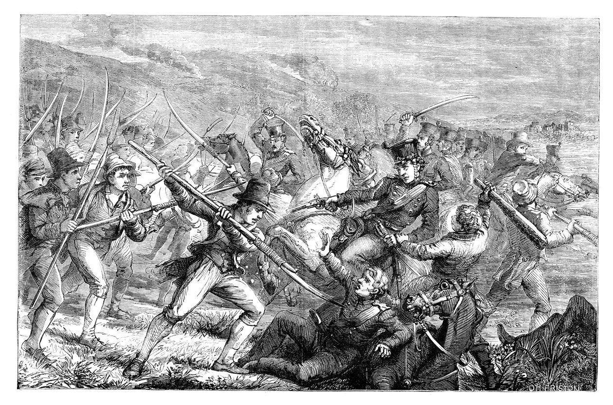 Irlandzka agitacja przeciw dziesięcinie, Carrickshock, 1831 c1895 autorstwa Unbekannt