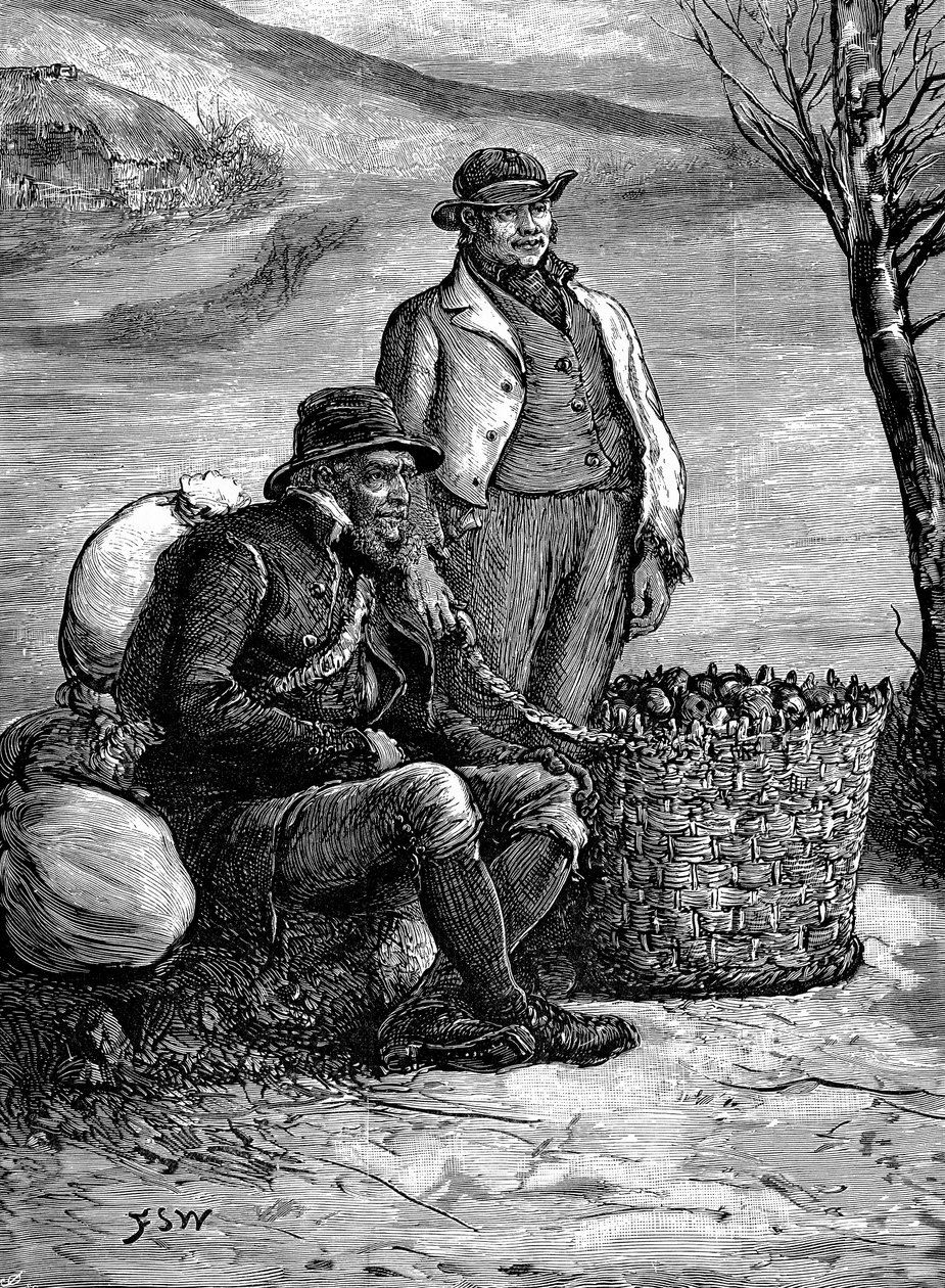 Irlandzcy rolnicy niosący do domu swoje sadzeniaki, 1888 autorstwa Unbekannt