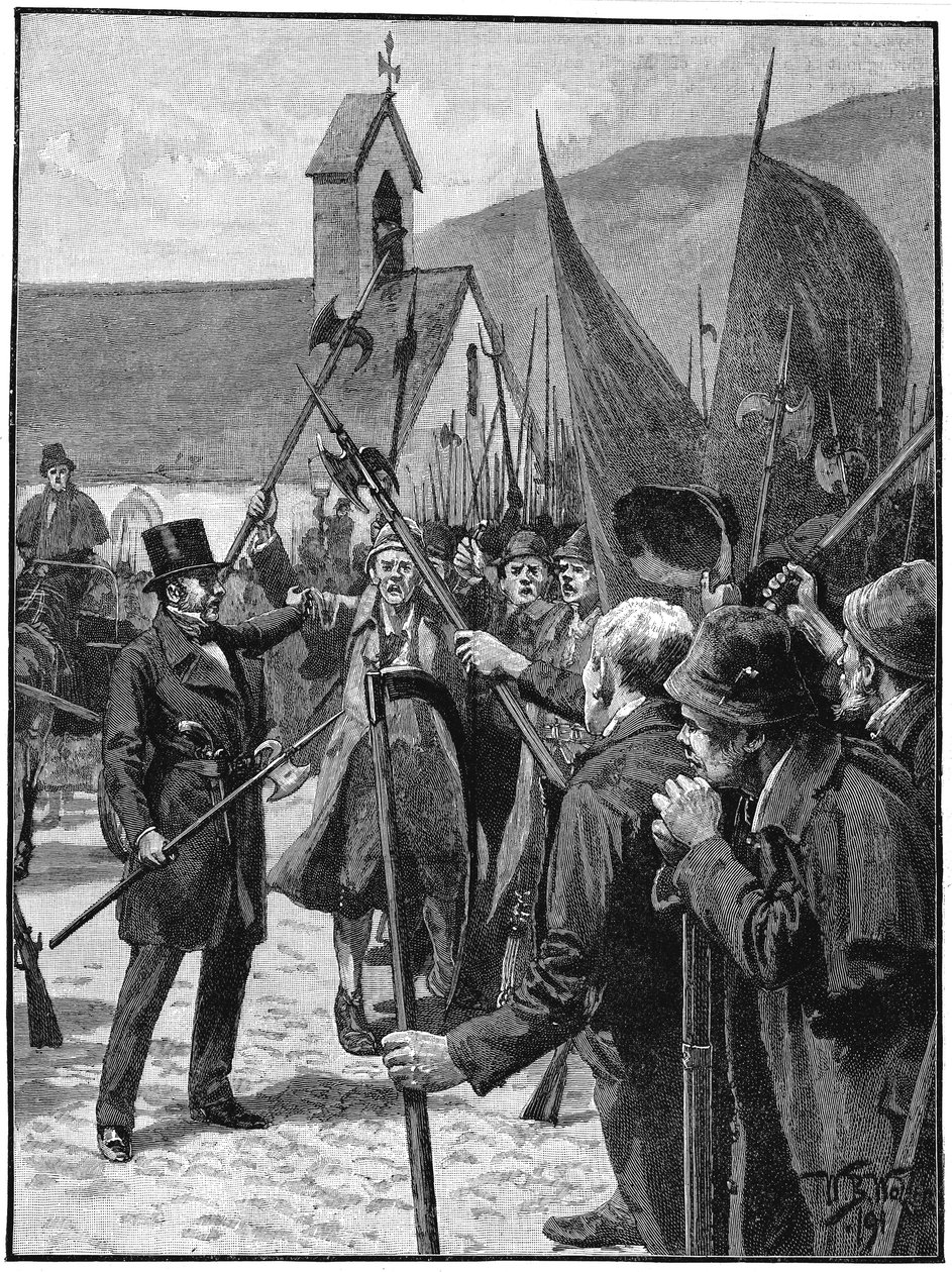 Irlandzcy nacjonaliści w Mullinahone uznający Williama Smitha OBriena za swojego przywódcę, lipiec 1848 r. autorstwa Unbekannt