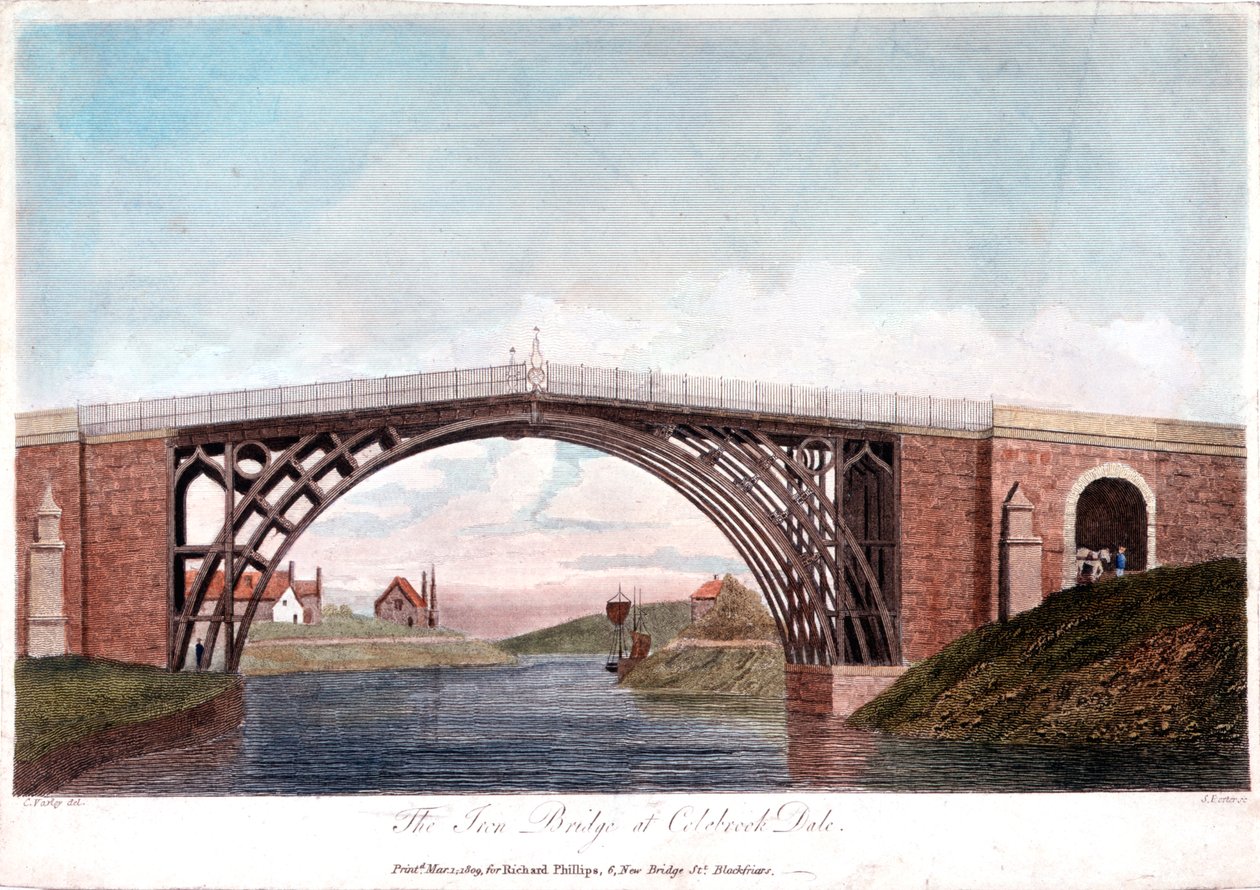 Żelazny most przez Severn w Ironbridge, Coalbrookdale, Anglia, zbudowany 1779 1809 autorstwa Unbekannt