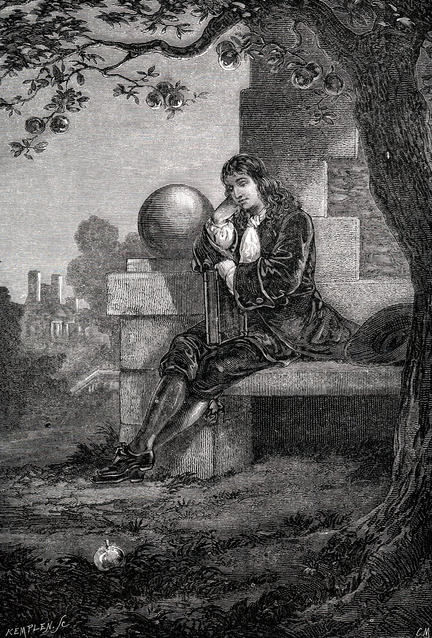 Isaac Newton, angielski naukowiec i matematyk, XVII w. ok. 1880 r. autorstwa Unbekannt