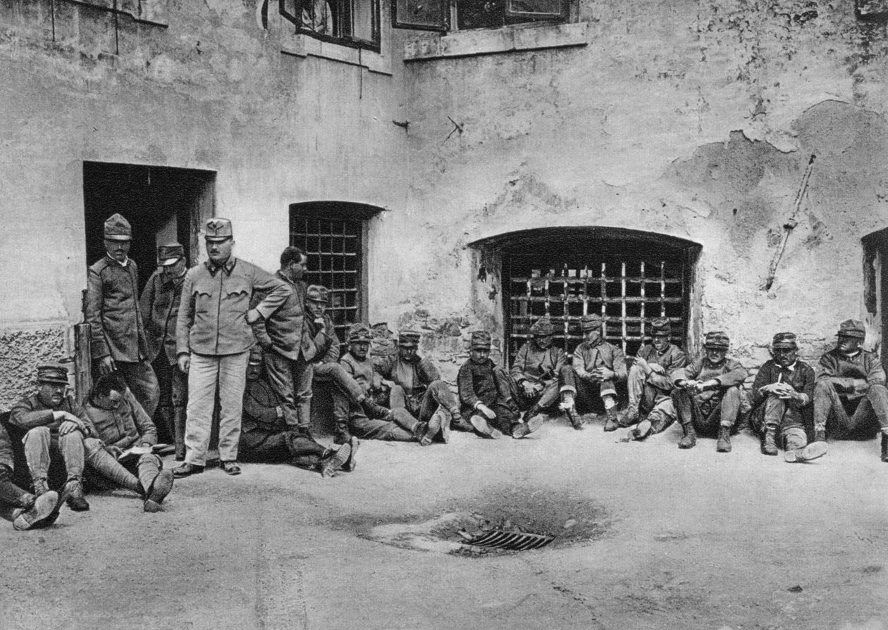 Włoscy więźniowie w zamku Laibach w Lublanie, I wojna światowa, 1915 autorstwa Unbekannt