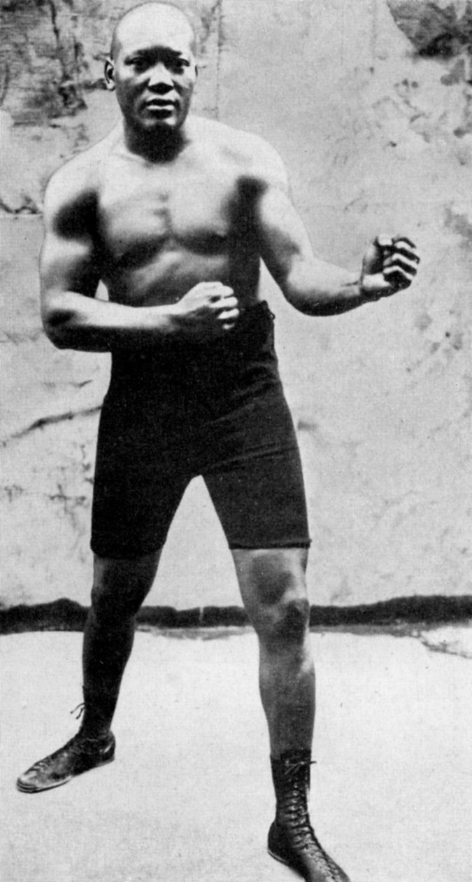 Jack Johnson, pierwszy czarny mistrz świata w boksie wagi ciężkiej, 1908 1951 autorstwa Unbekannt