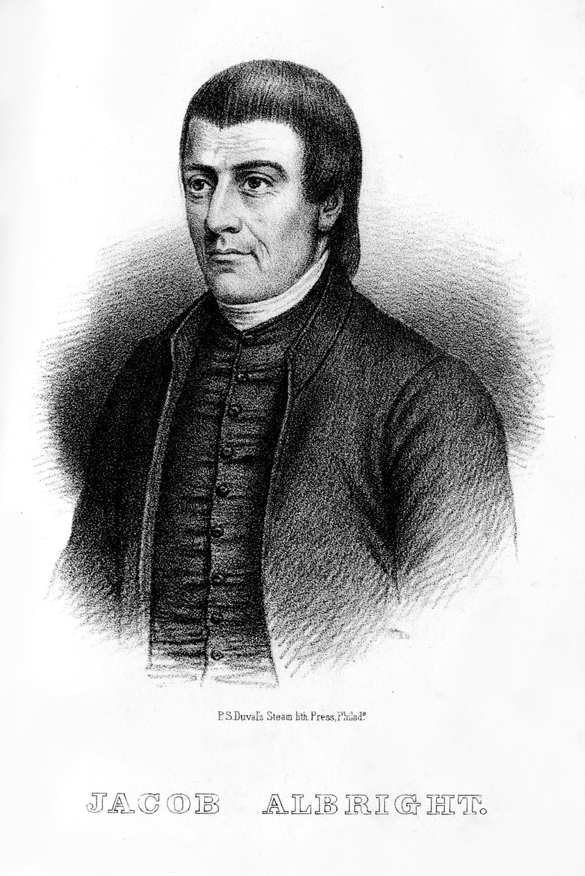 Jacob Albright, amerykański przywódca chrześcijański, 1854 autorstwa Unbekannt