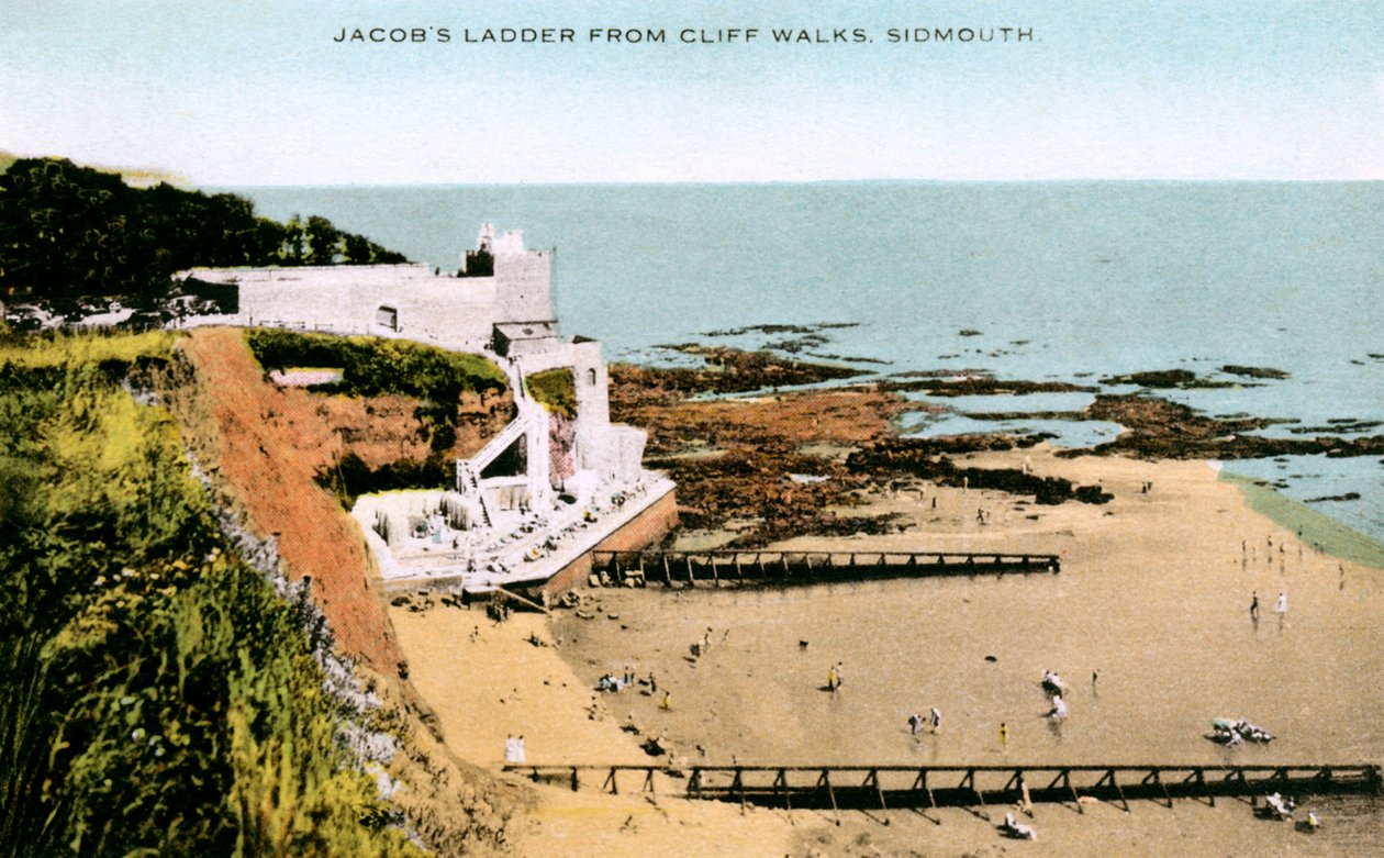 Jacobs Ladder, widziany z Cliff Walks, Sidmouth, Devon, początek XX wieku autorstwa Unbekannt