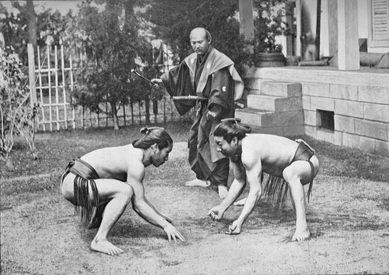 Japońscy zapaśnicy gotowi do akcji, c1902, 1903 autorstwa Unbekannt