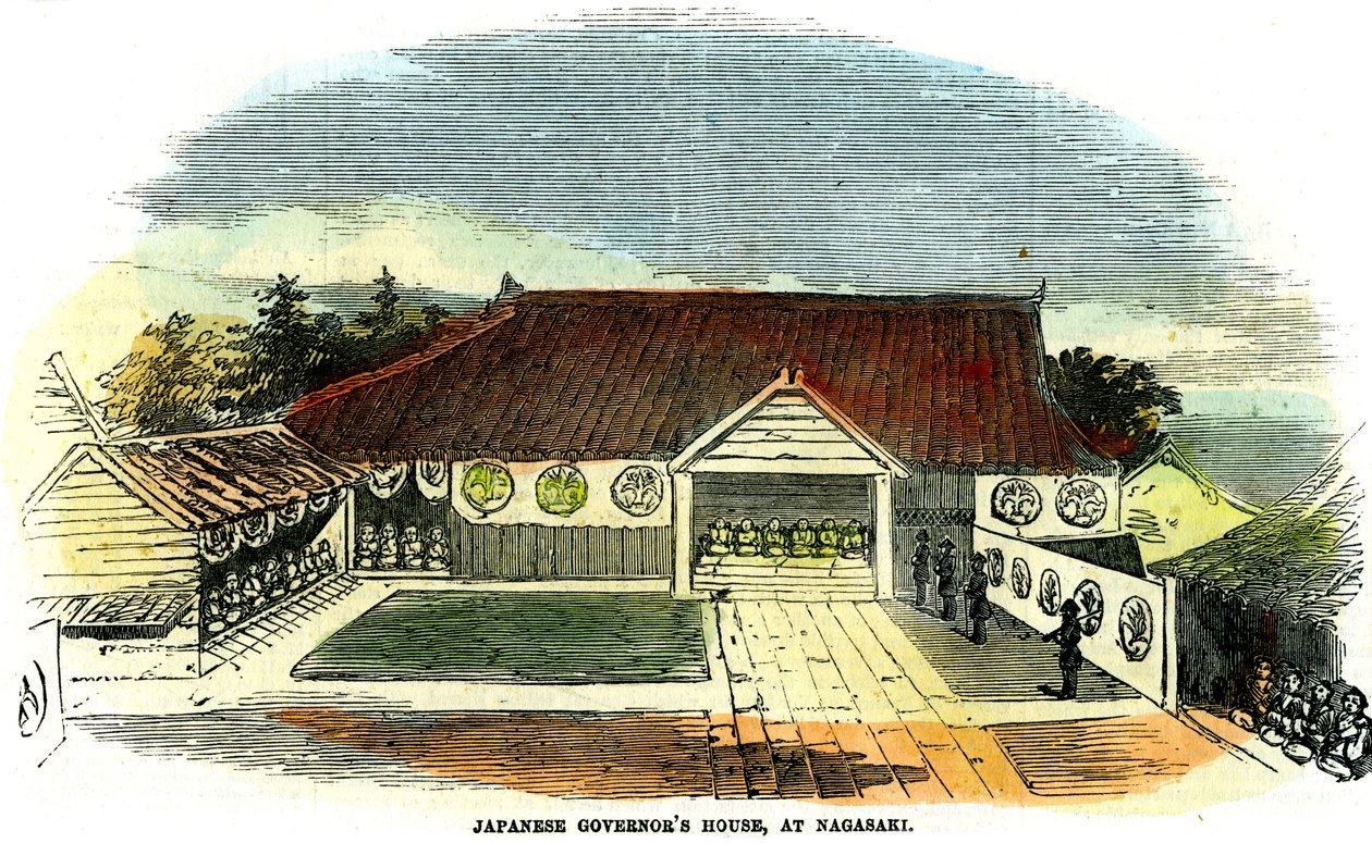 Japoński dom gubernatorów, w Nagasaki, Japonia, 1855 autorstwa Unbekannt