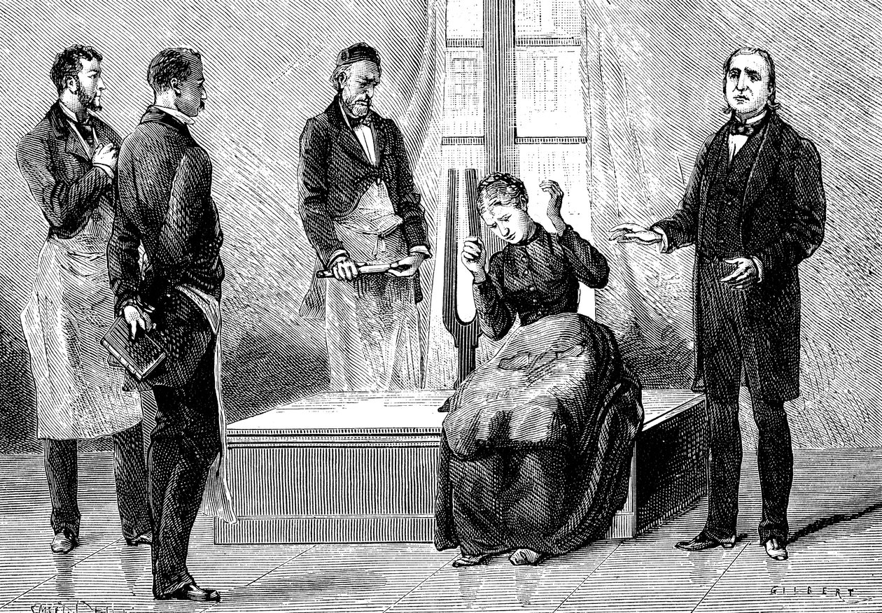 Jean Martin Charcot demonstruje hipnozę, 1879 autorstwa Unbekannt
