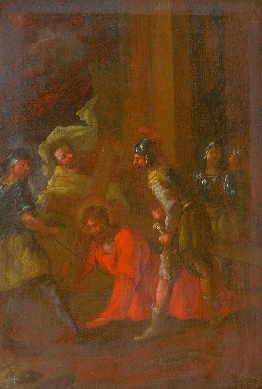 Jezus po raz pierwszy upada pod krzyżem. Studium Drogi Krzyżowej III. autorstwa Unbekannt