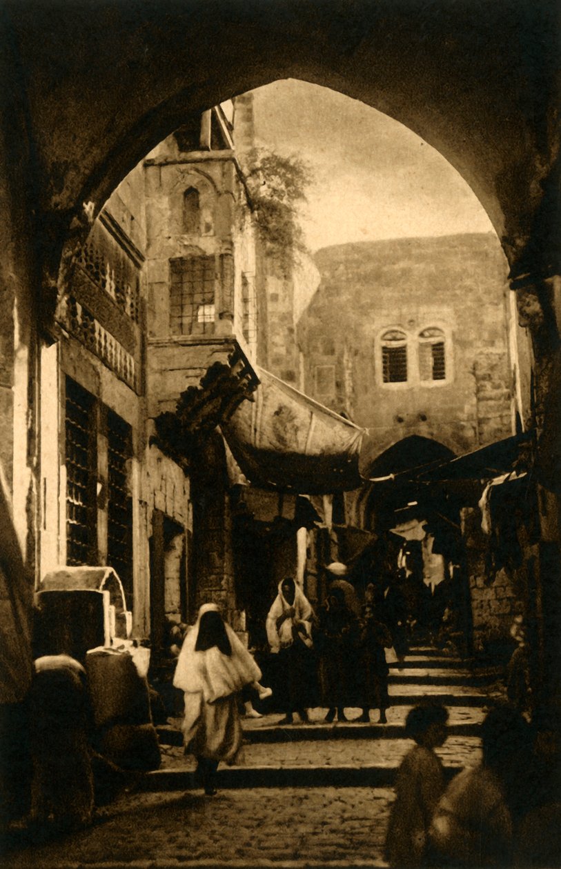Jerozolima - ulica Dawida, c1918-c1939. autorstwa Unbekannt