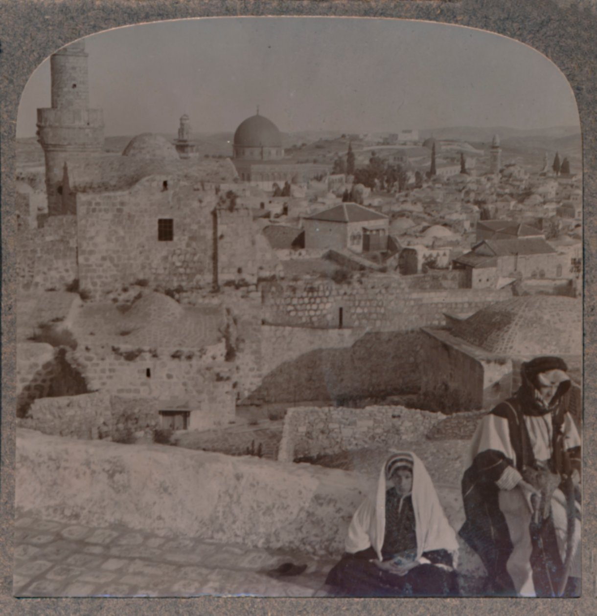 Jerozolima ze szkoły nad meczetem, ukazująca Wieżę Antonia, ok. 1900 autorstwa Unbekannt