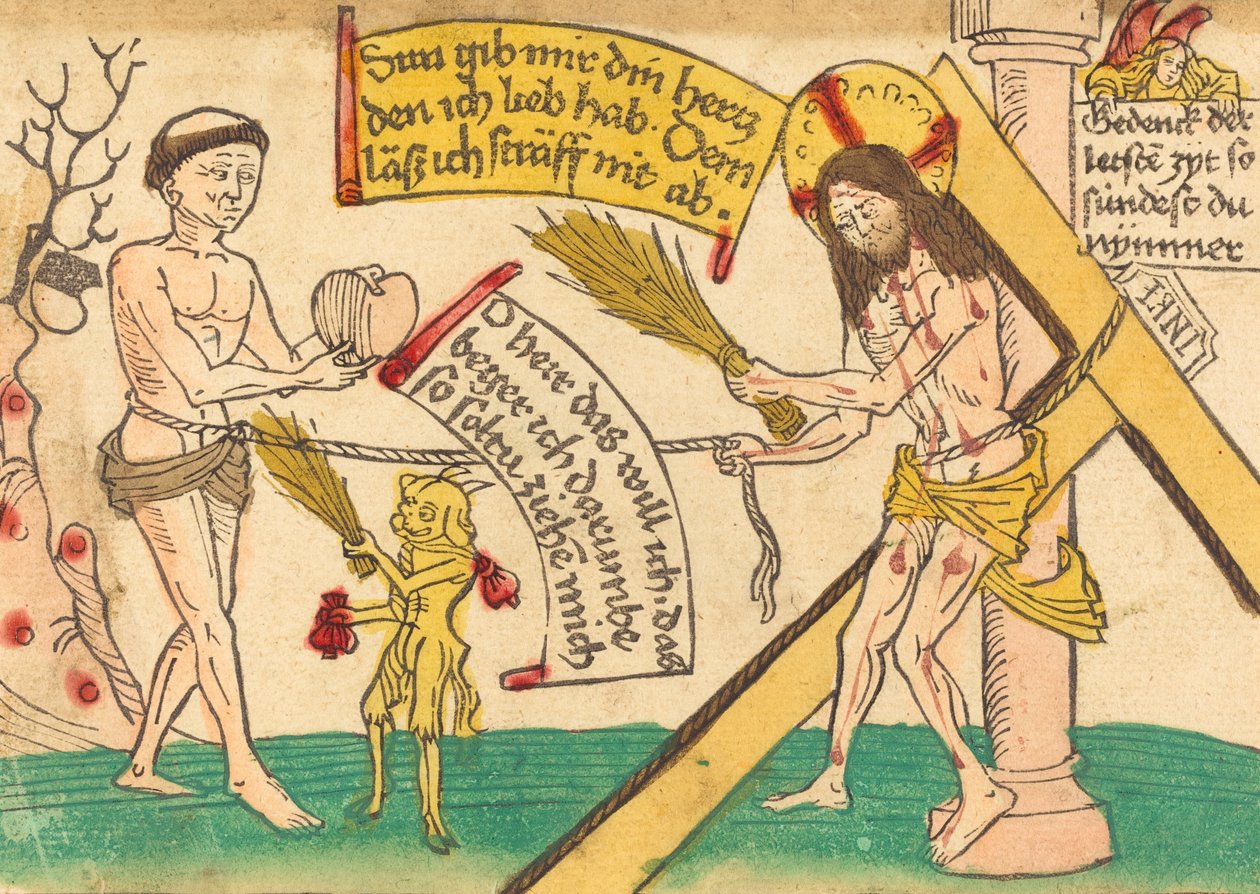 Jezus przyciąga wiernych do serca, 14801490. autorstwa Unbekannt