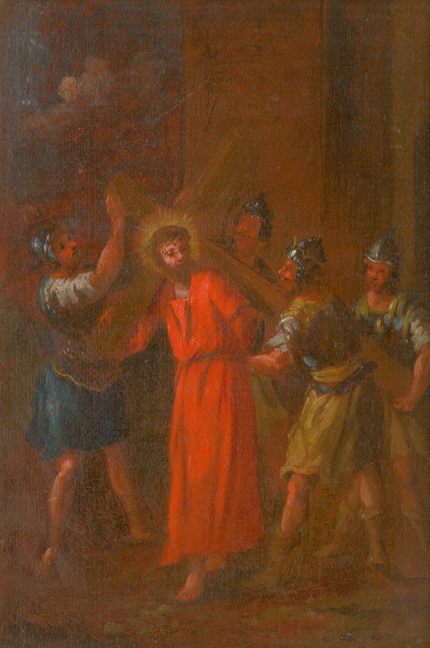 Jezus niesie swój krzyż. Studium dla Stacji Drogi Krzyżowej II. autorstwa Unbekannt