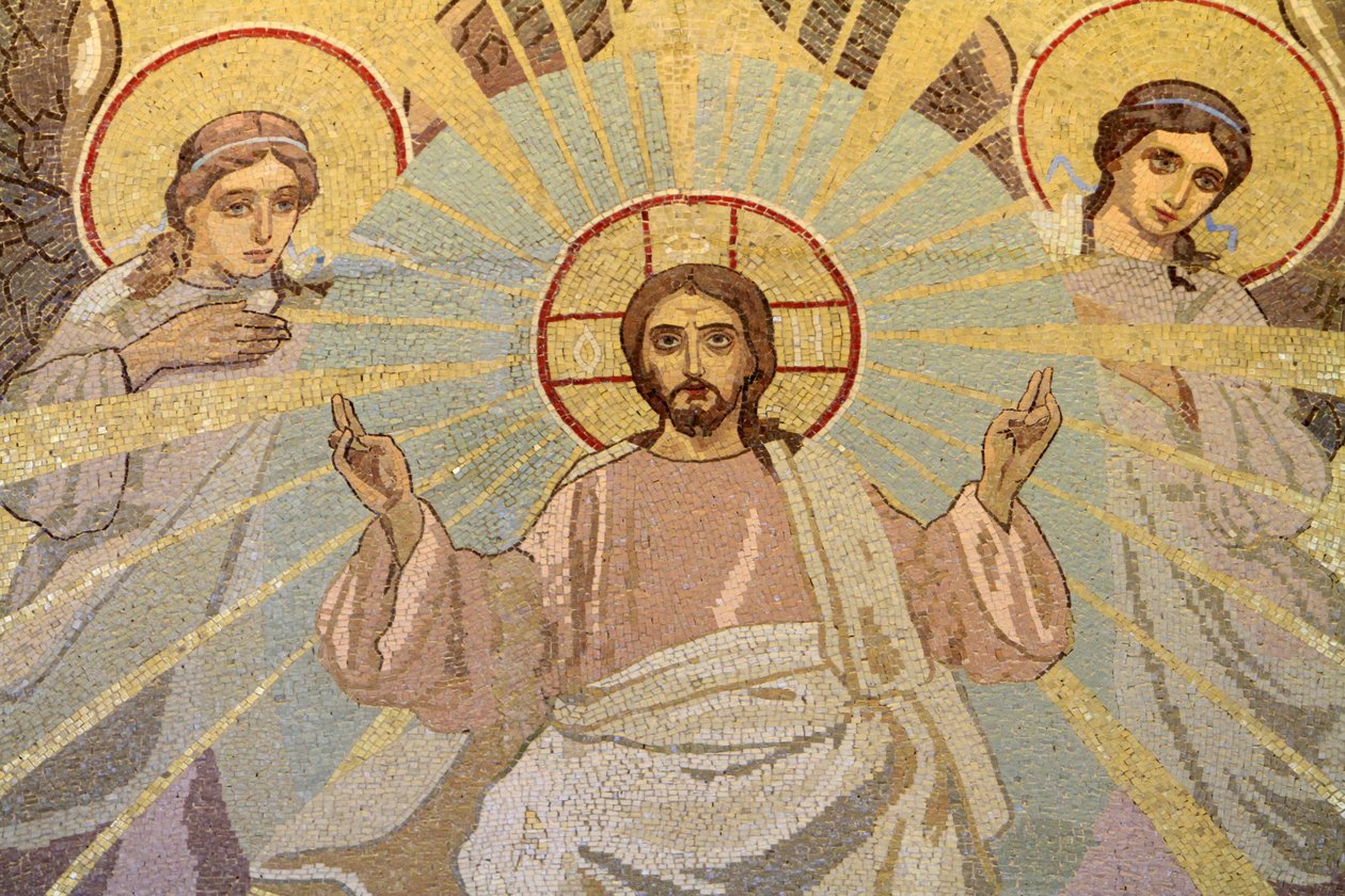 Jezus Chrystus. Kościół Zbawiciela na rozlanej krwi lub Kościół Zmartwychwstania, Sankt Petersburg, Rosja autorstwa Unbekannt