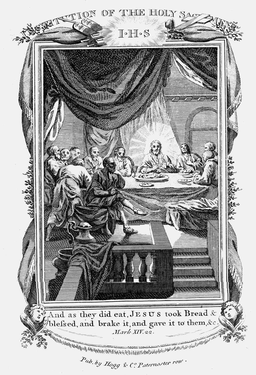 Jezus i jego uczniowie podczas Ostatniej Wieczerzy, ok. 1804 r. autorstwa Unbekannt