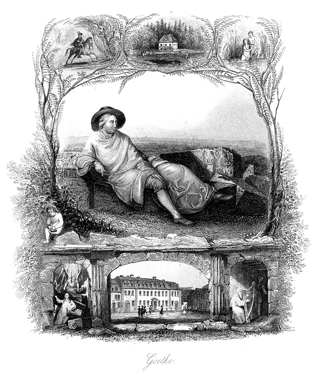 Johann Wolfgang von Goethe, niemiecki poeta, dramaturg i naukowiec, XIX wiek autorstwa Unbekannt