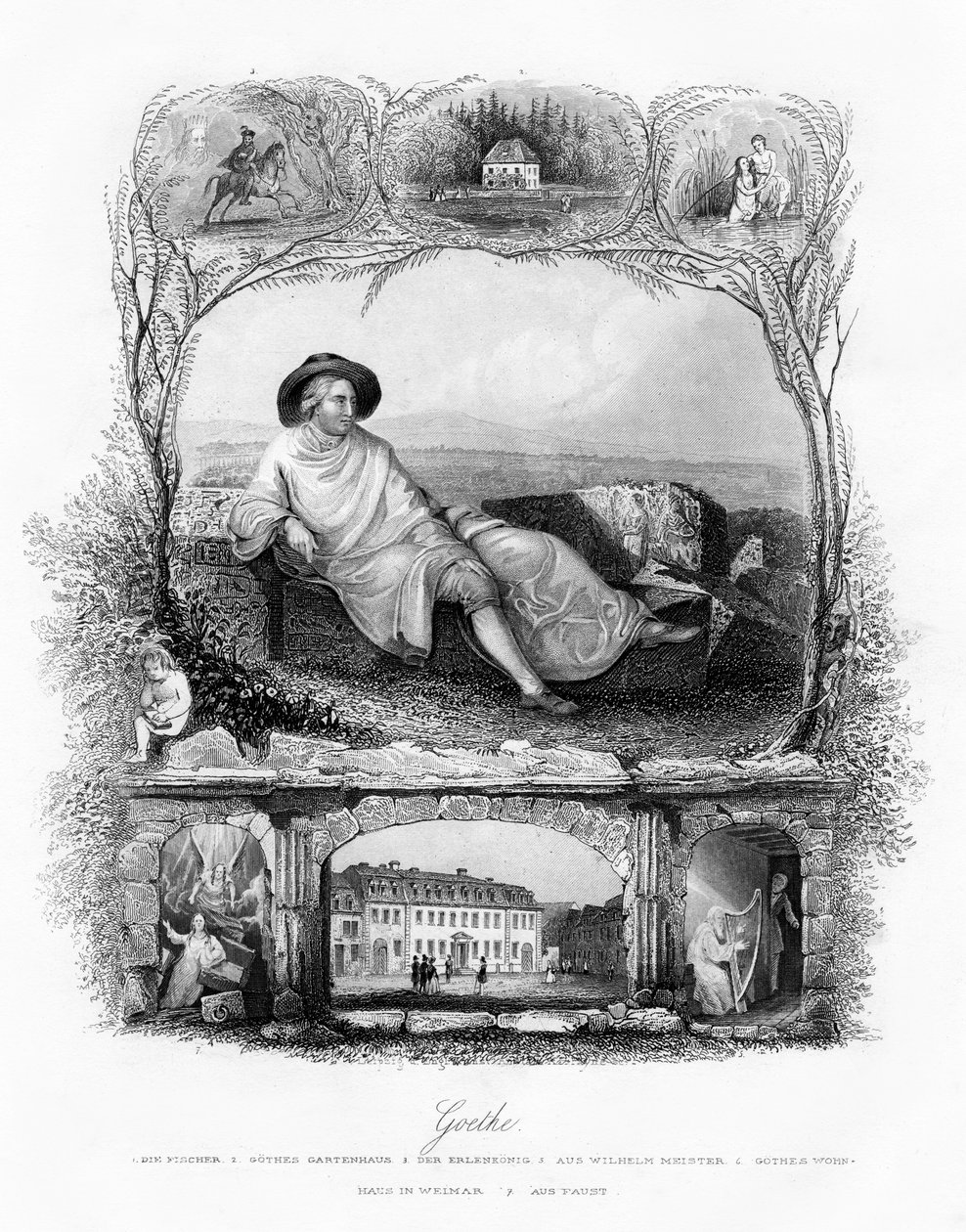 Johann Wolfgang von Goethe, niemiecki poeta, dramaturg i naukowiec, XIX wiek autorstwa Unbekannt