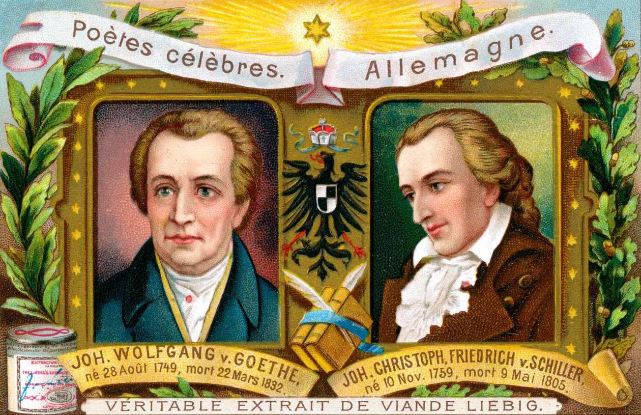 Johann Wolfgang von Goethe i Johann Christoph Friedrich von Schiller, ok. 1900 autorstwa Unbekannt