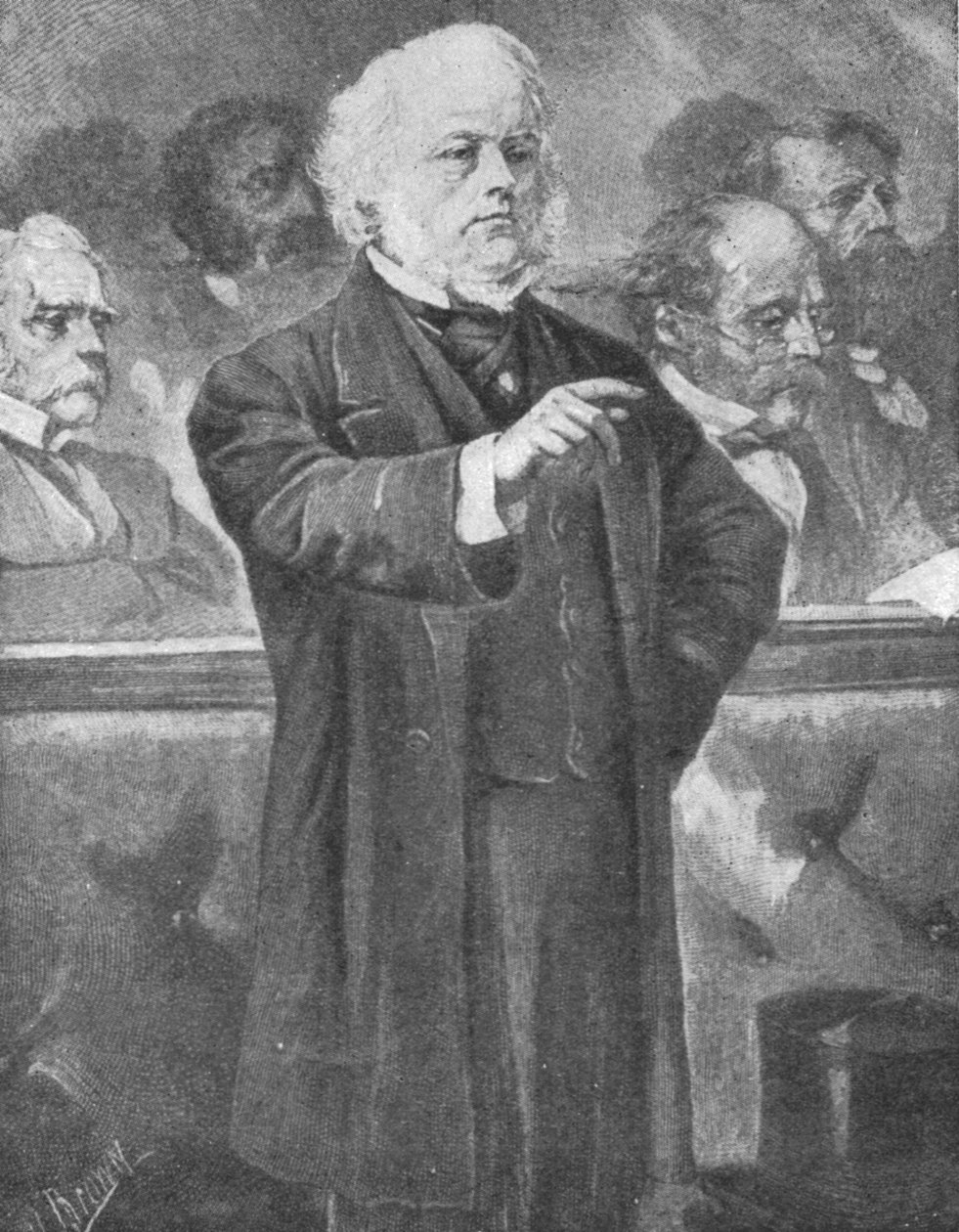 John Bright przemawiający w Izbie Gmin, ok. 1880 r., 1901 r. autorstwa Unbekannt