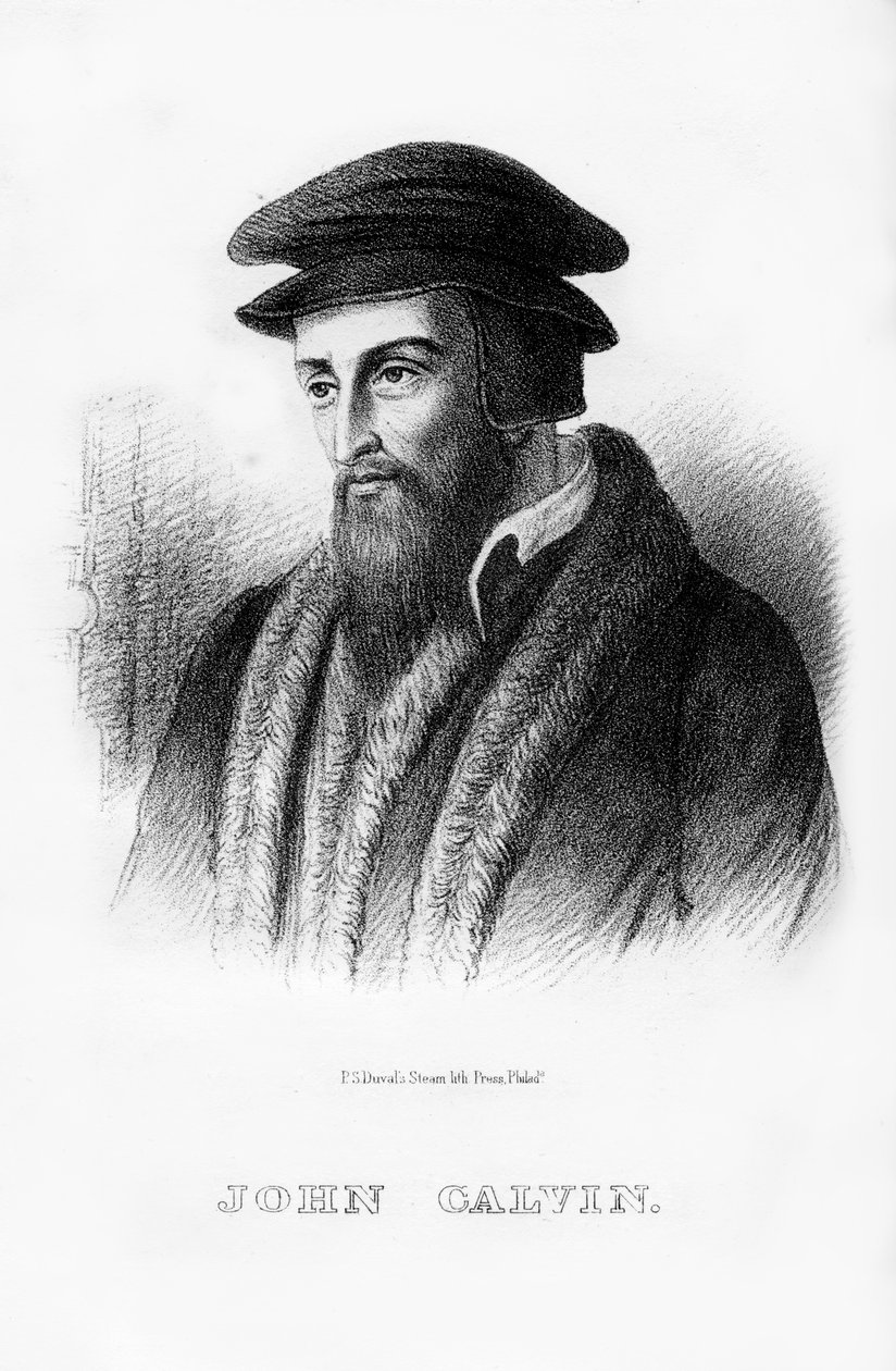 John Calvin, francuski teolog chrześcijański, 1854 autorstwa Unbekannt