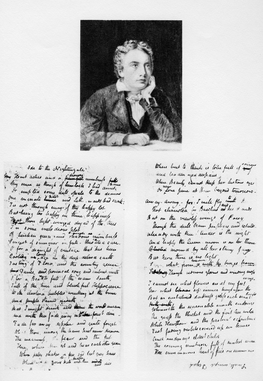 John Keats, angielski poeta i jego Oda do słowika, 1819 1958 autorstwa Unbekannt