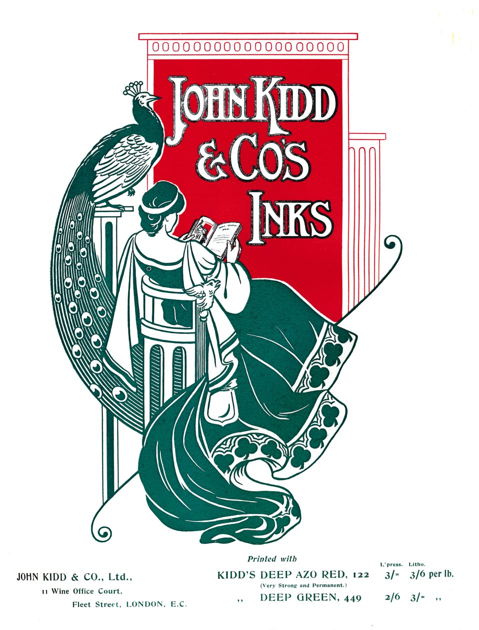 Reklama John Kidd & Cos Inks, 1907 autorstwa Unbekannt