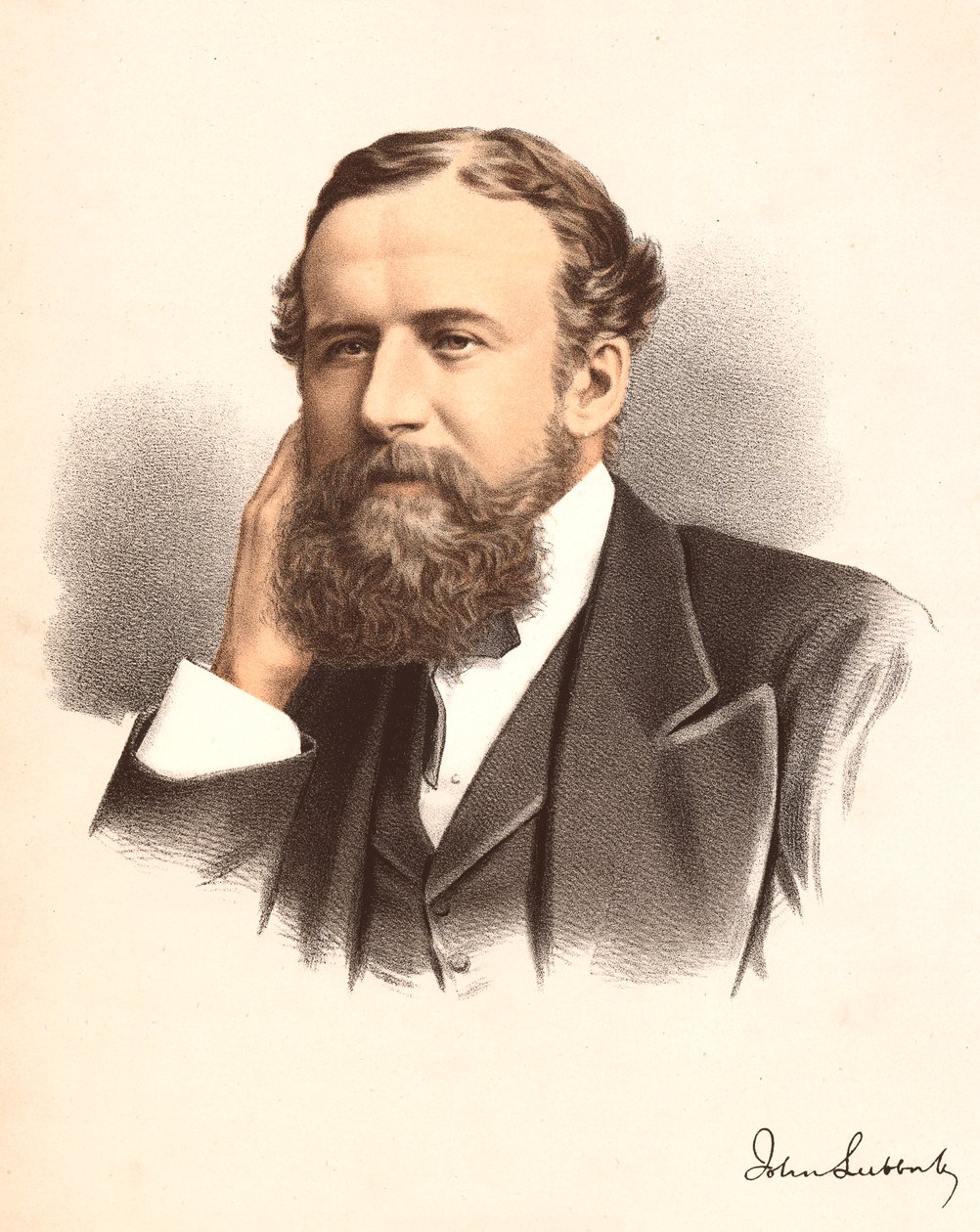 John Lubbock, pierwszy baron Avebury, angielski bankier, archeolog, przyrodnik i polityk, c1880 autorstwa Unbekannt