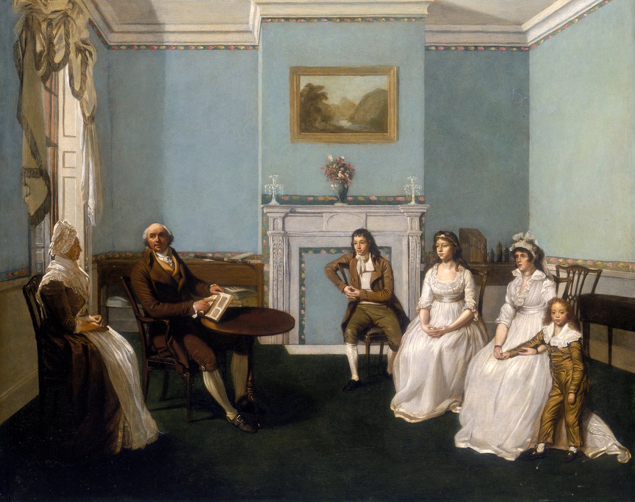 „John Middleton z rodziną w swoim salonie”, c1796 autorstwa Unbekannt