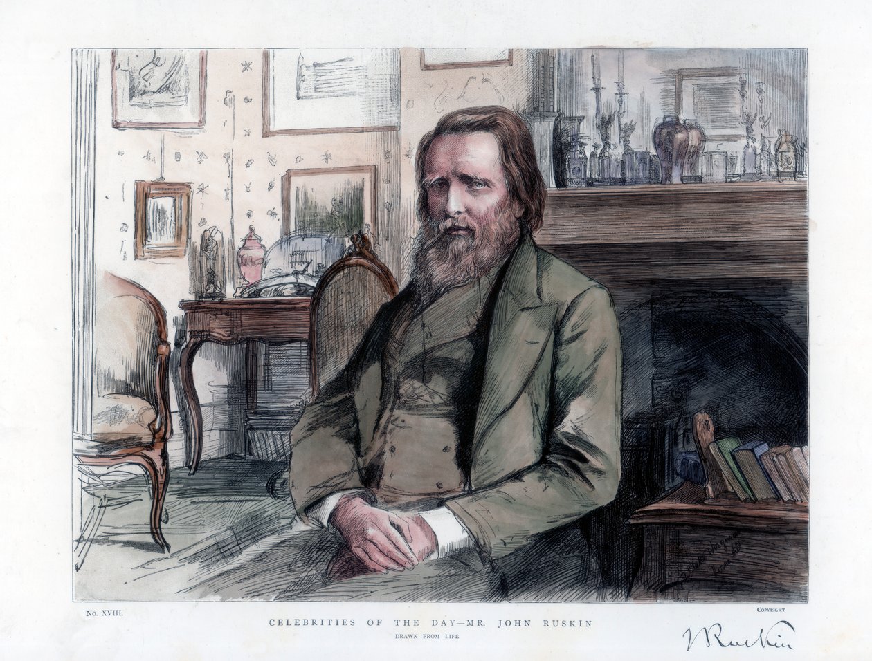 John Ruskin 1819-1900, angielski krytyk, pisarz, poeta i artysta, 1886 autorstwa Unbekannt