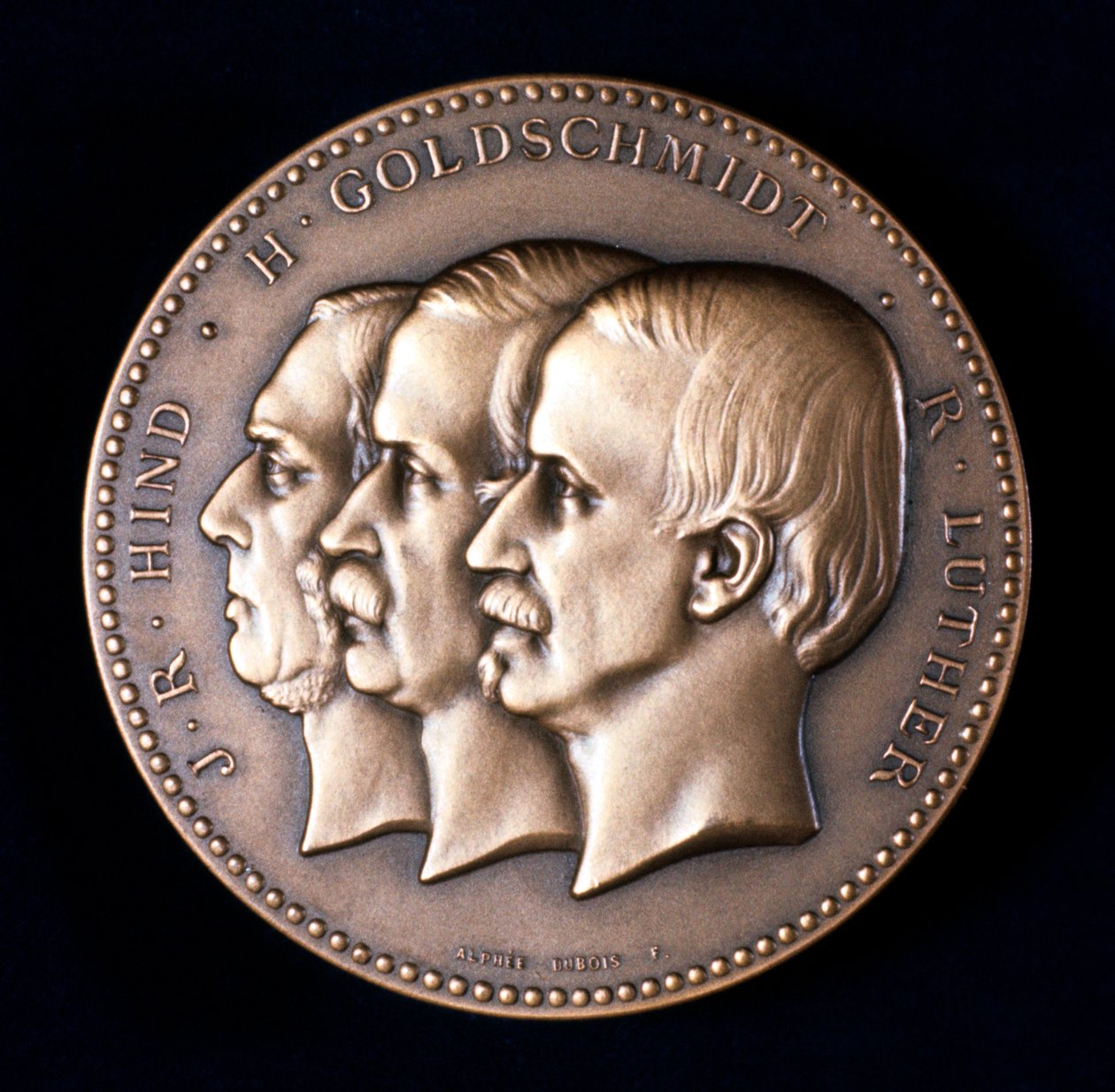 John Russell Hind, Hermann Goldschmidt i Robert Luther, astronomowie, ok. 1900 autorstwa Unbekannt