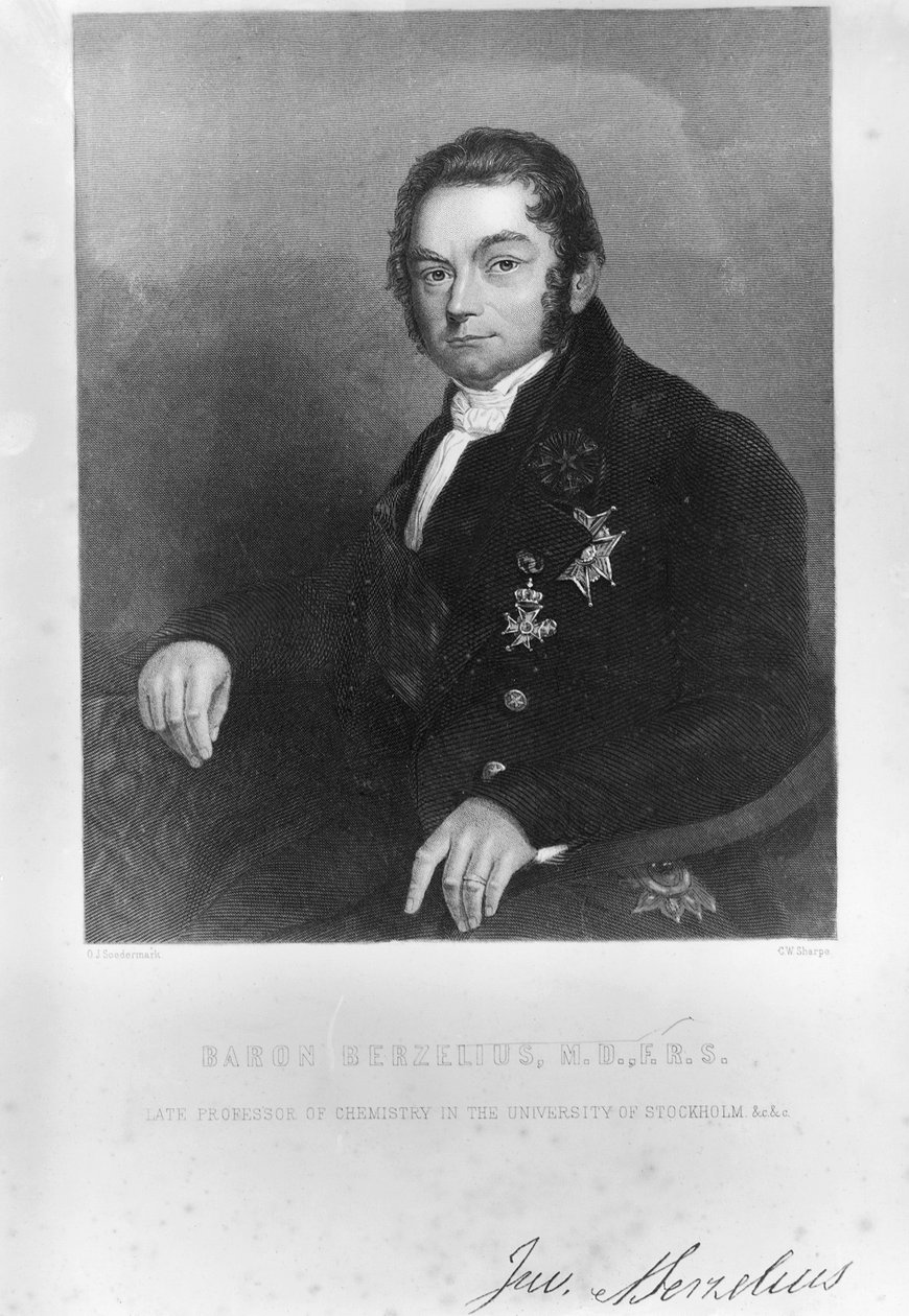 Jons Jacob Berzelius, szwedzki chemik, początek XIX wieku autorstwa Unbekannt