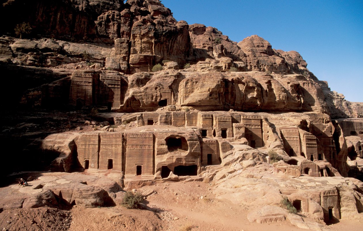 Jordania, grobowce Petra Nabatean, Petra, Jordanie autorstwa Unbekannt