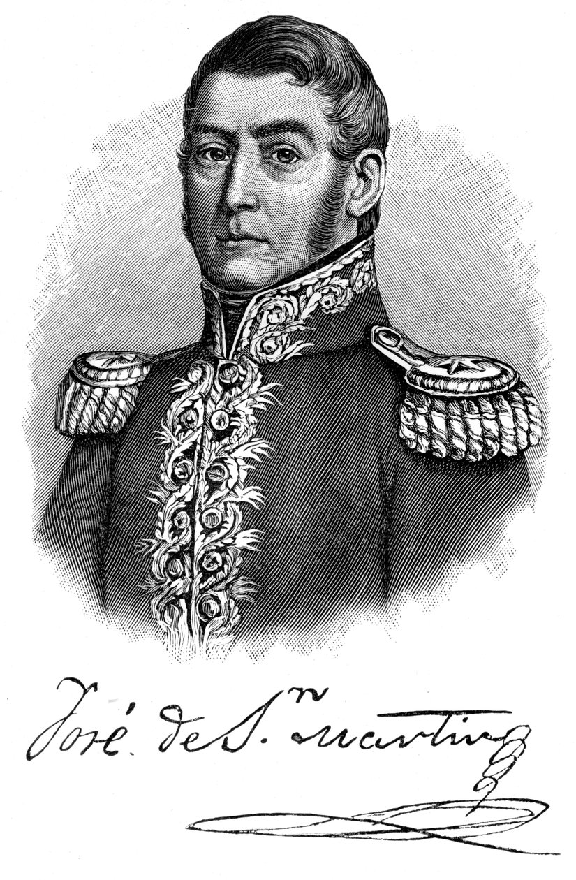 Jose de San Martin, XIX-wieczny generał i przywódca niepodległości Argentyny, 1901 autorstwa Unbekannt