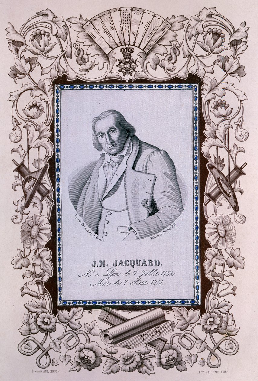 Joseph-Marie Jacquard, wynalazca krosna żakardowego, ok. 1850 autorstwa Unbekannt