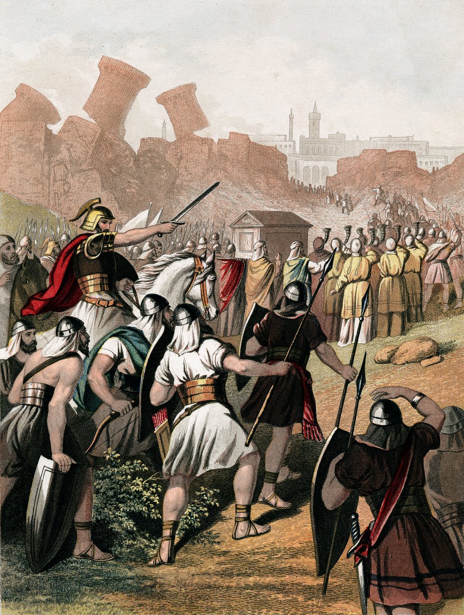 Joshua wzywa swoją armię poza mury Jerycha, ok. 1860 r. autorstwa Unbekannt