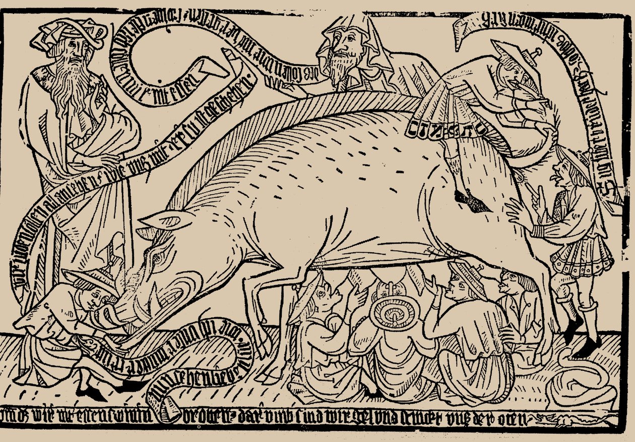 Żydzi z Judensau sieją, ok. 1470 r. autorstwa Unbekannt