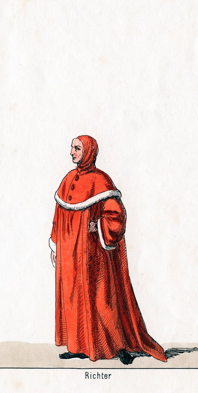 Sędzia, projekt kostiumu do sztuki Szekspira Henryk VIII, XIX w. autorstwa Unbekannt