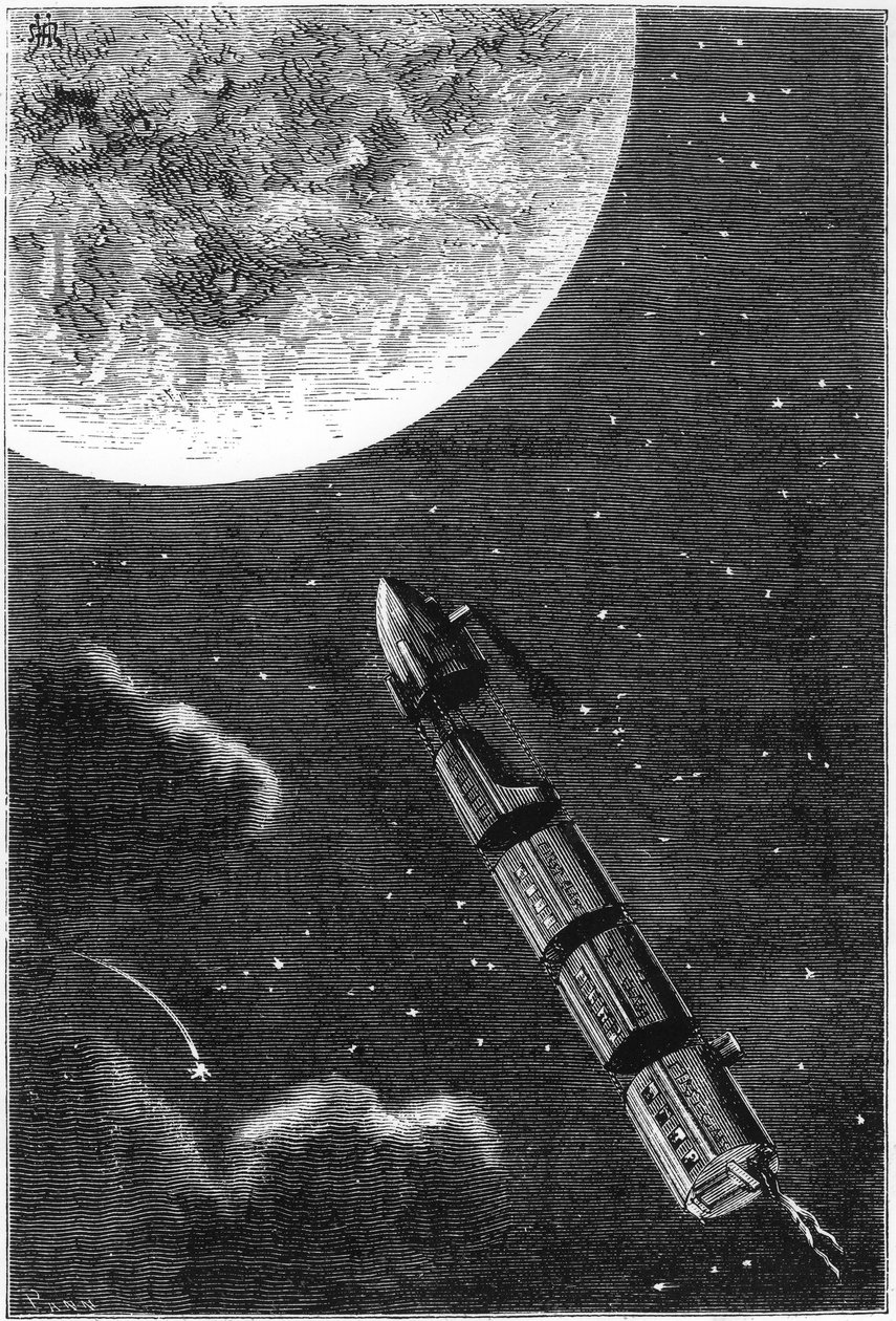 Jules Verne 1828-1905, Z Ziemi na Księżyc, 1865 autorstwa Unbekannt