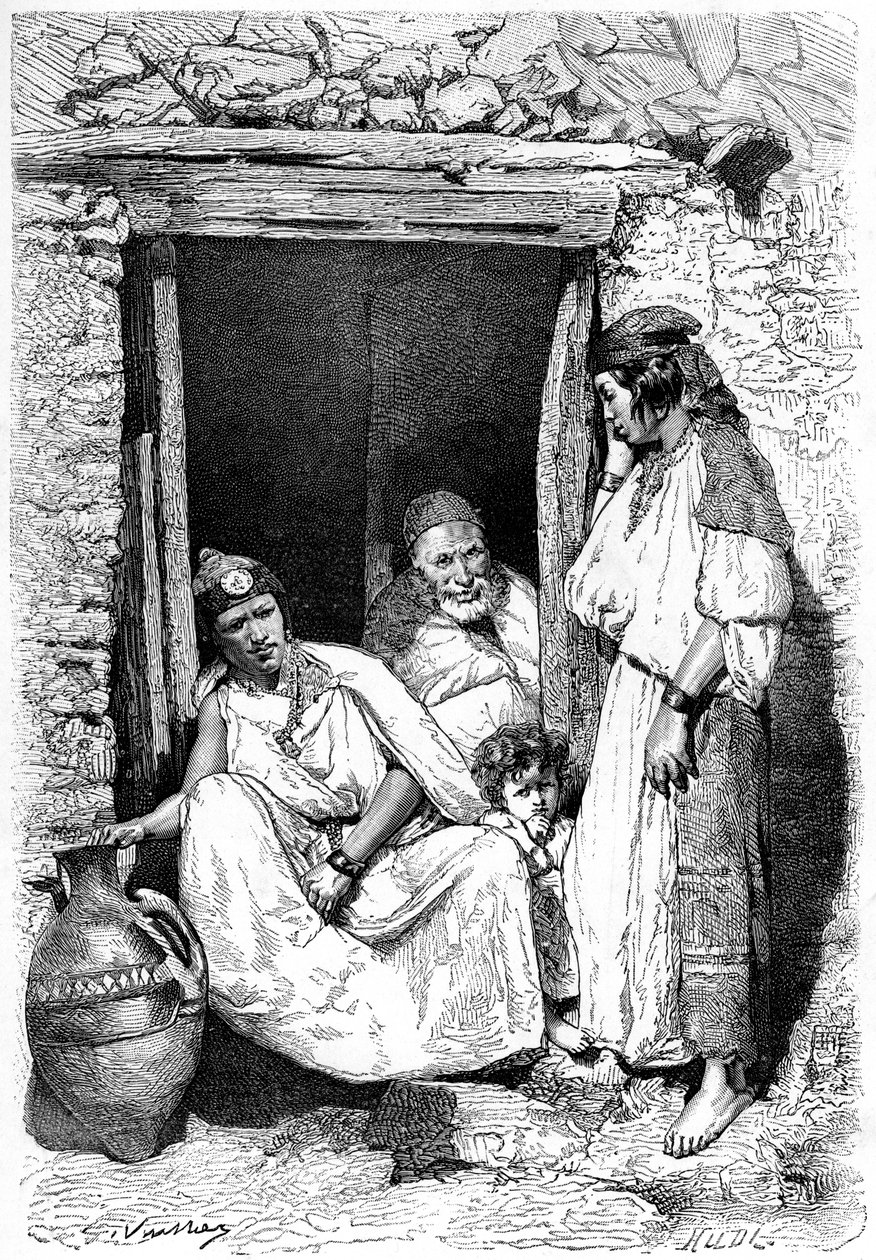 Grupa rodzinna Kabyle, Algieria, ok. 1890 r. autorstwa Unbekannt