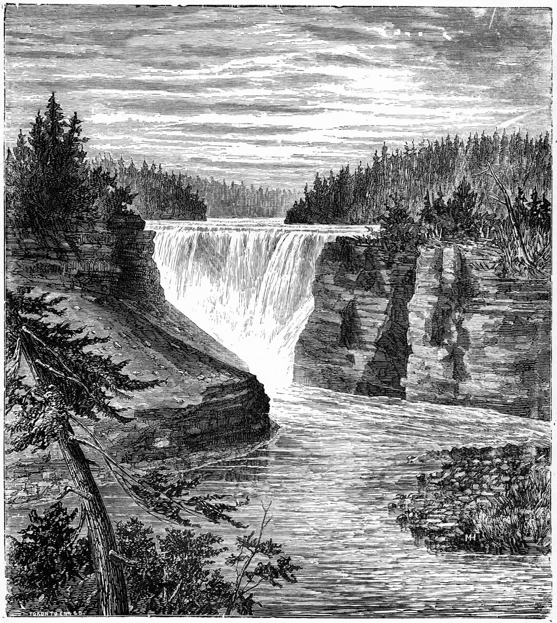 Wodospad Kakabeka, Ontario, Kanada, 1877 autorstwa Unbekannt