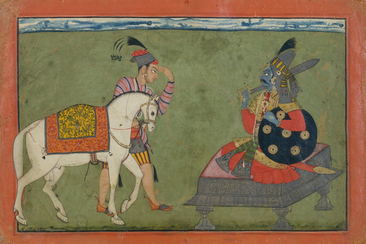 Awatar Kalki, przyszłe wcielenie Wisznu, ca. 1700-1710. autorstwa Unbekannt