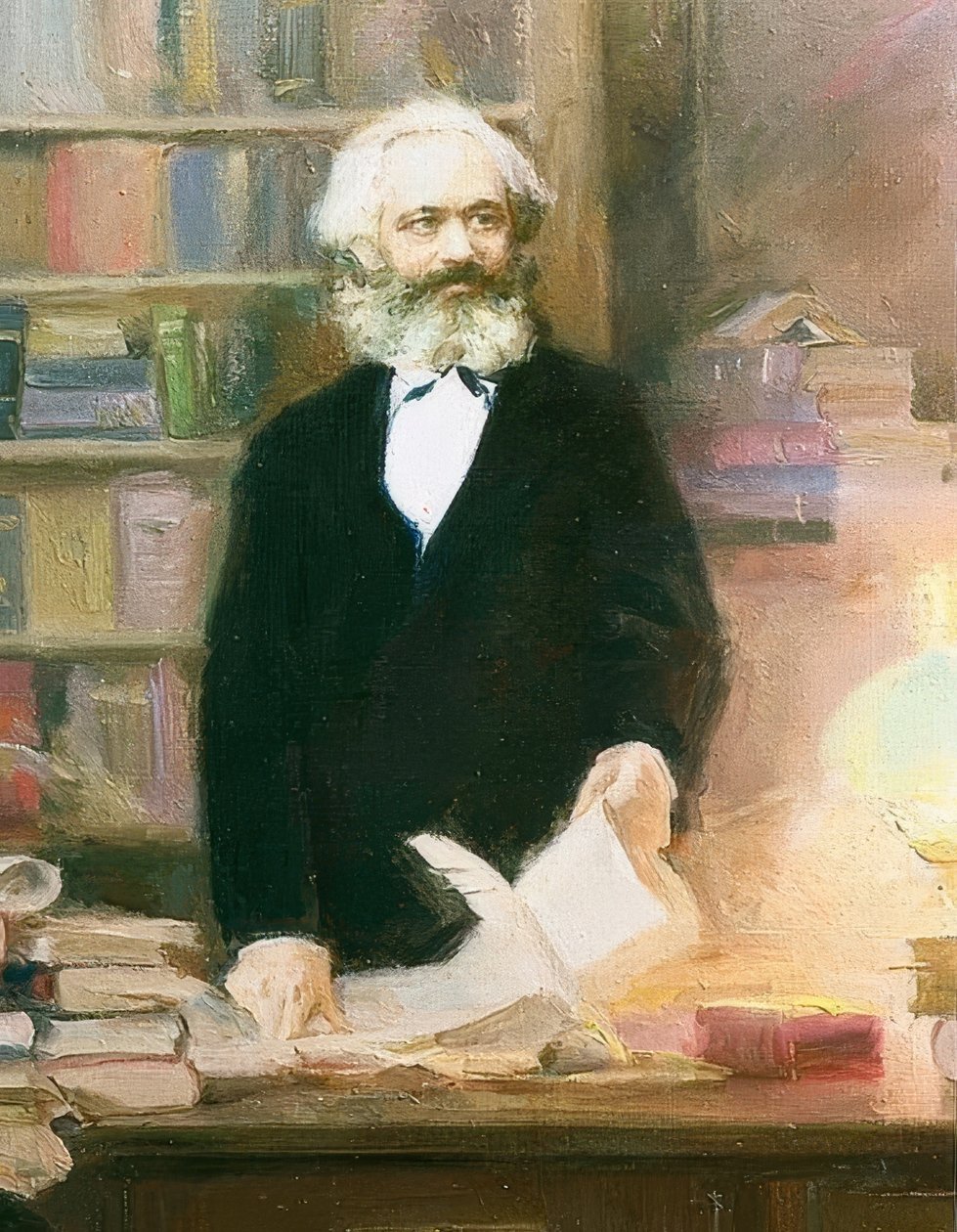 Karol Marks w swoim gabinecie. Około 1875 autorstwa Unbekannt
